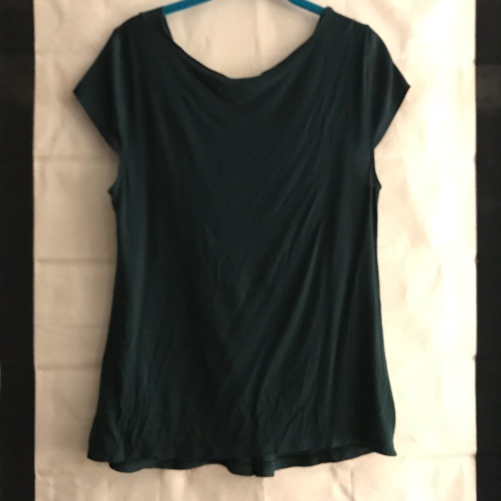 Dark Green Silky Anthro Top - Picture 2 of 7